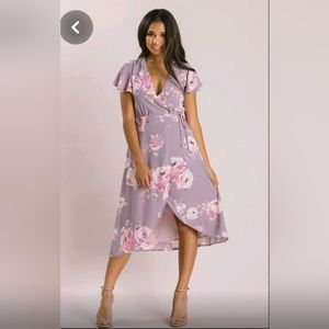 Floral lilac midi dress